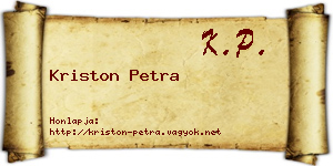 Kriston Petra névjegykártya
